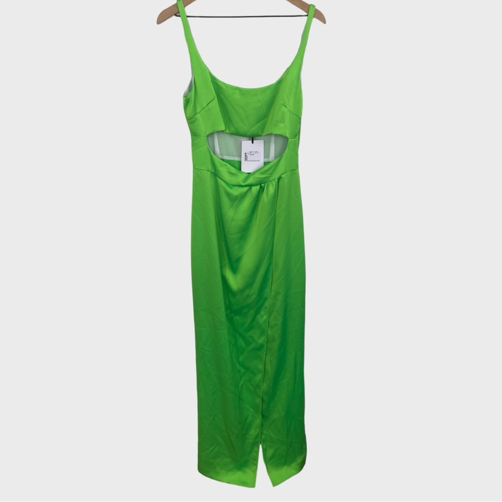 Brognano NWT Green Cut Out Front High Slit Maxi Dress
